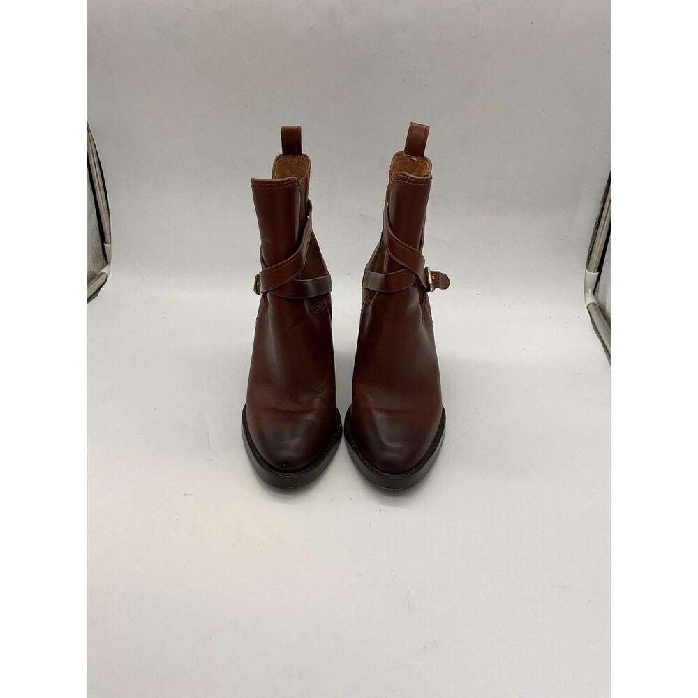 Coach Women’s Brown Leather Ankle Boots Buckle Accent Round Toe US 7 B - Picture 3 of 10